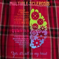 Multiple Sclerosis It's All In My Head Disease Fighter Women's Flannel Plaid Pajama Pants thumb 2