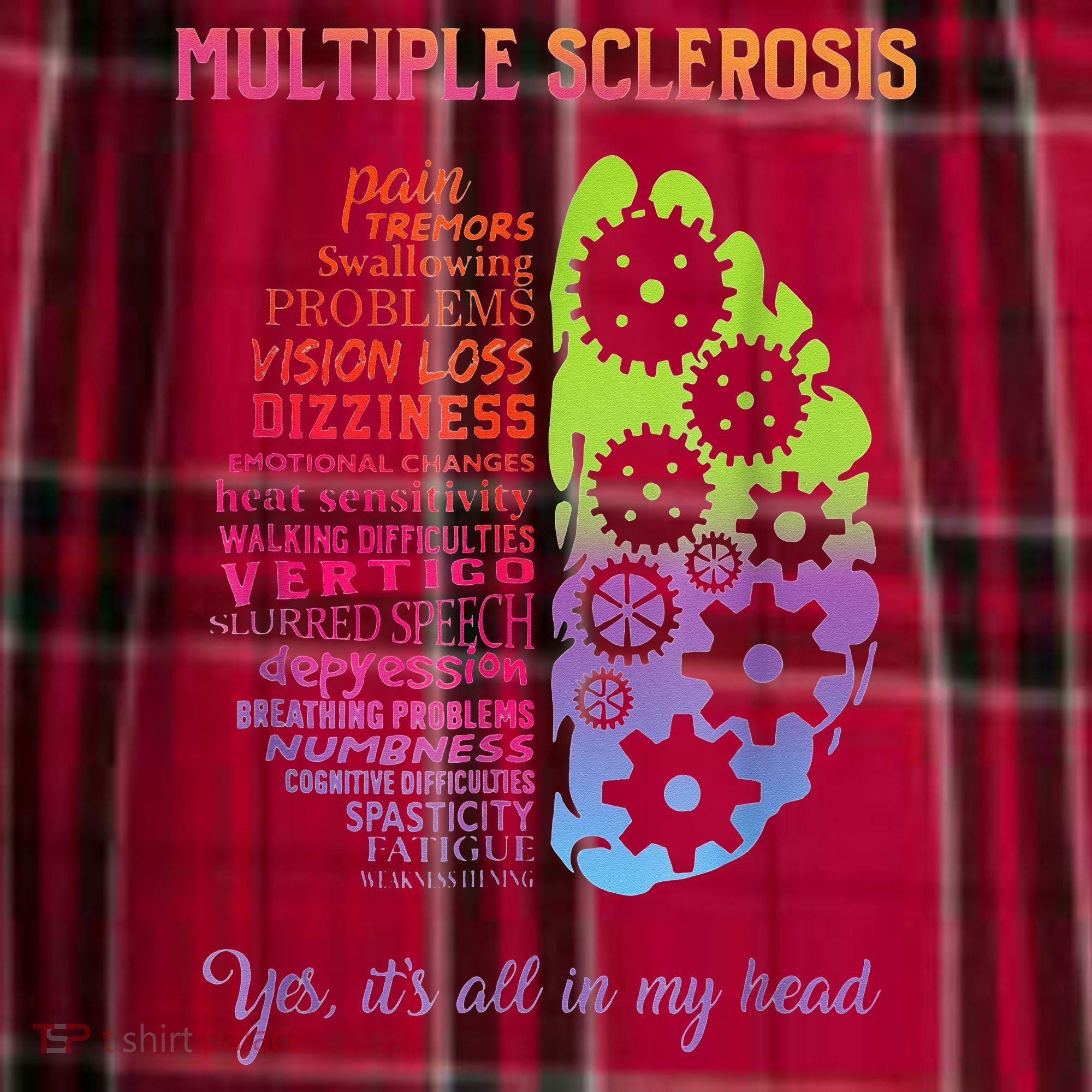 Multiple Sclerosis It's All In My Head Disease Fighter Women's Flannel Plaid Pajama Pants