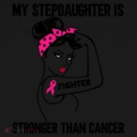 My Stepdaughter Is Stronger Than Cancer Breast Cancer Gift Bucket Hat thumb 4