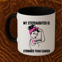 My Stepdaughter Is Stronger Than Cancer Breast Cancer Gift Coffee Mug thumb 2