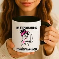 My Stepdaughter Is Stronger Than Cancer Breast Cancer Gift Coffee Mug thumb 3