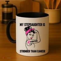 My Stepdaughter Is Stronger Than Cancer Breast Cancer Gift Coffee Mug thumb 4