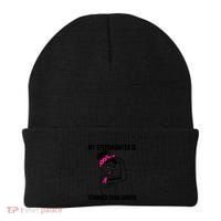 My Stepdaughter Is Stronger Than Cancer Breast Cancer Gift Beanie thumb 0