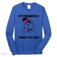 My Stepdaughter Is Stronger Than Cancer Breast Cancer Gift Long Sleeve Shirt thumb 0