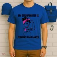 My Stepdaughter Is Stronger Than Cancer Breast Cancer Gift T-Shirt thumb 6