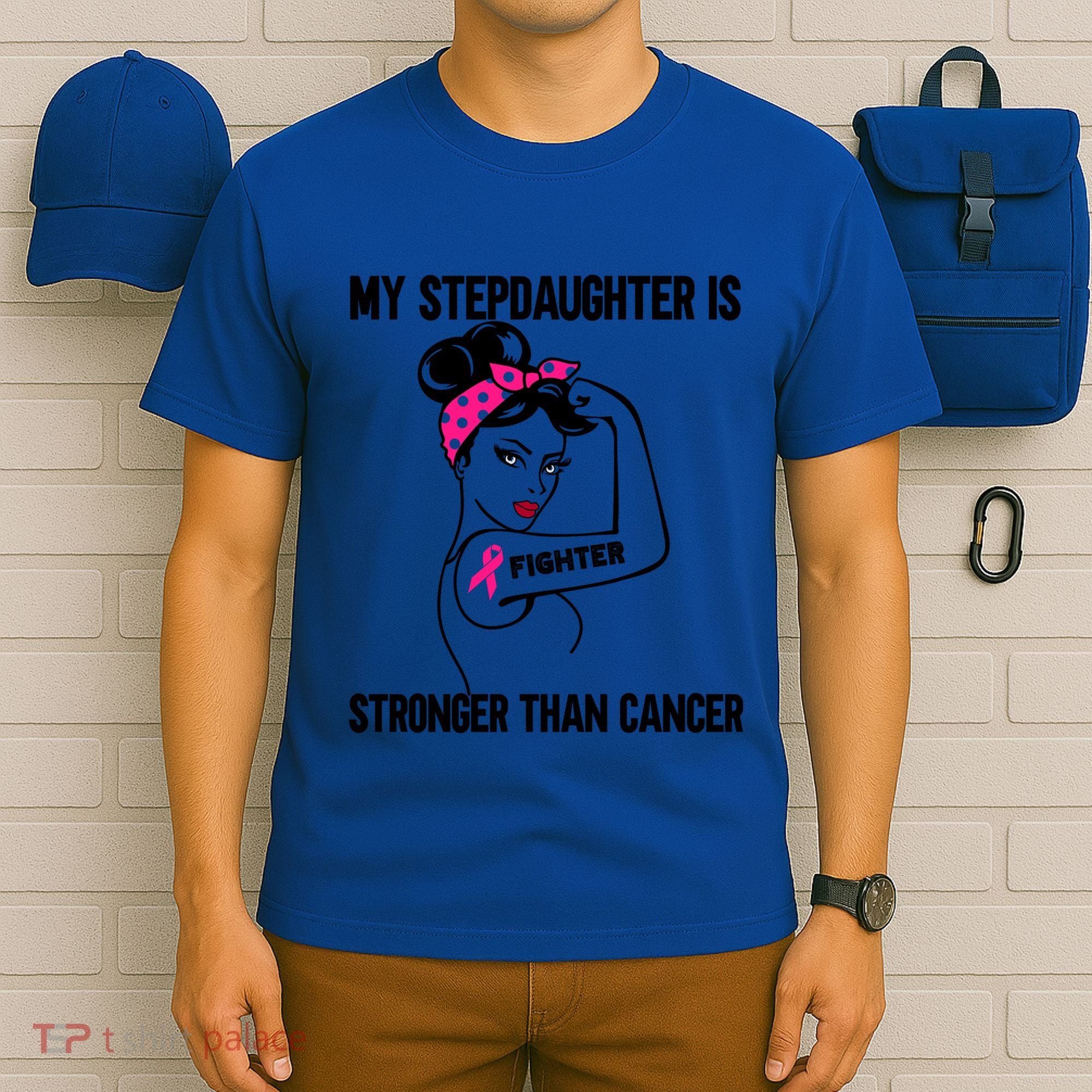 My Stepdaughter Is Stronger Than Cancer Breast Cancer Gift T-Shirt