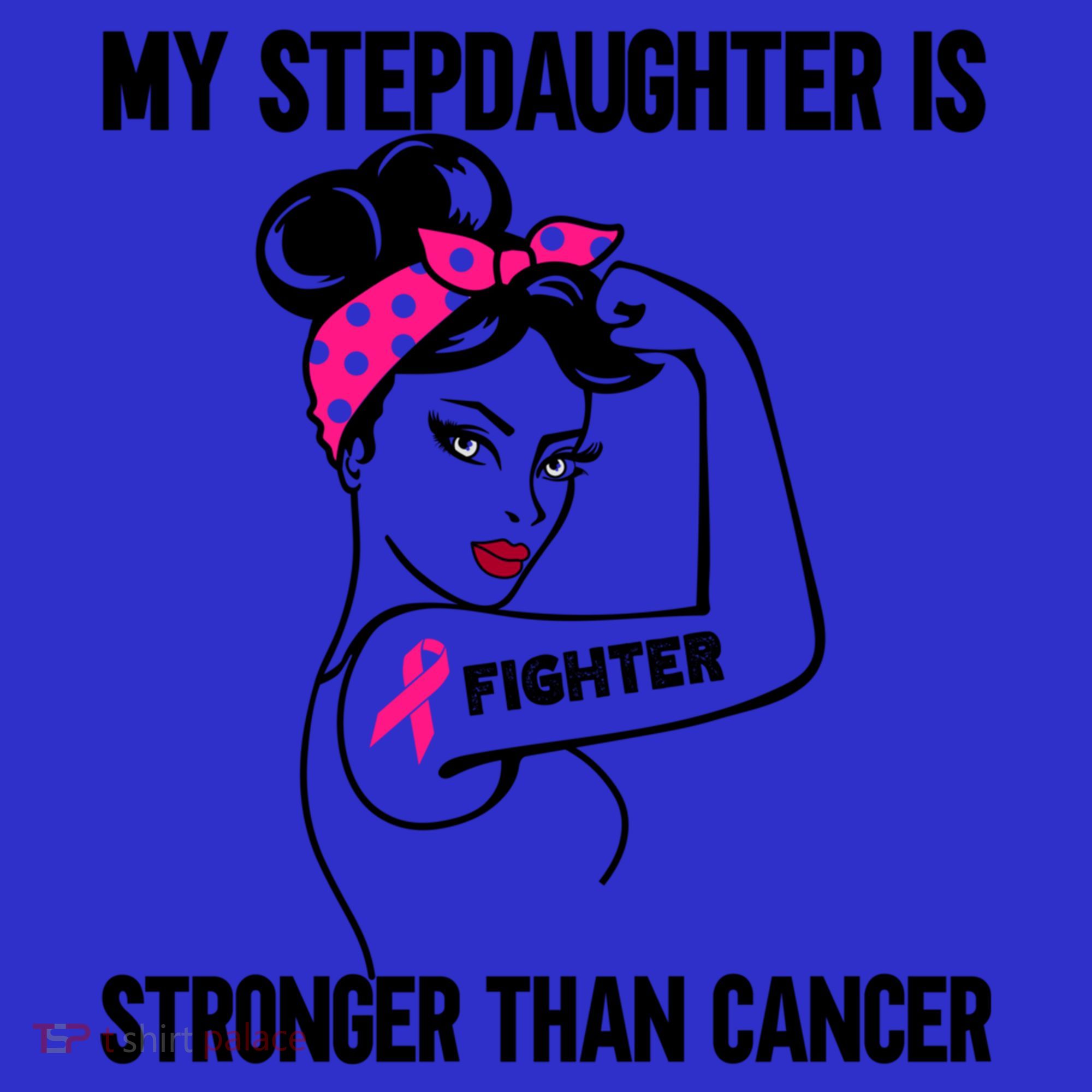 My Stepdaughter Is Stronger Than Cancer Breast Cancer Gift Polo