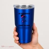 My Stepdaughter Is Stronger Than Cancer Breast Cancer Gift Tumbler thumb 2