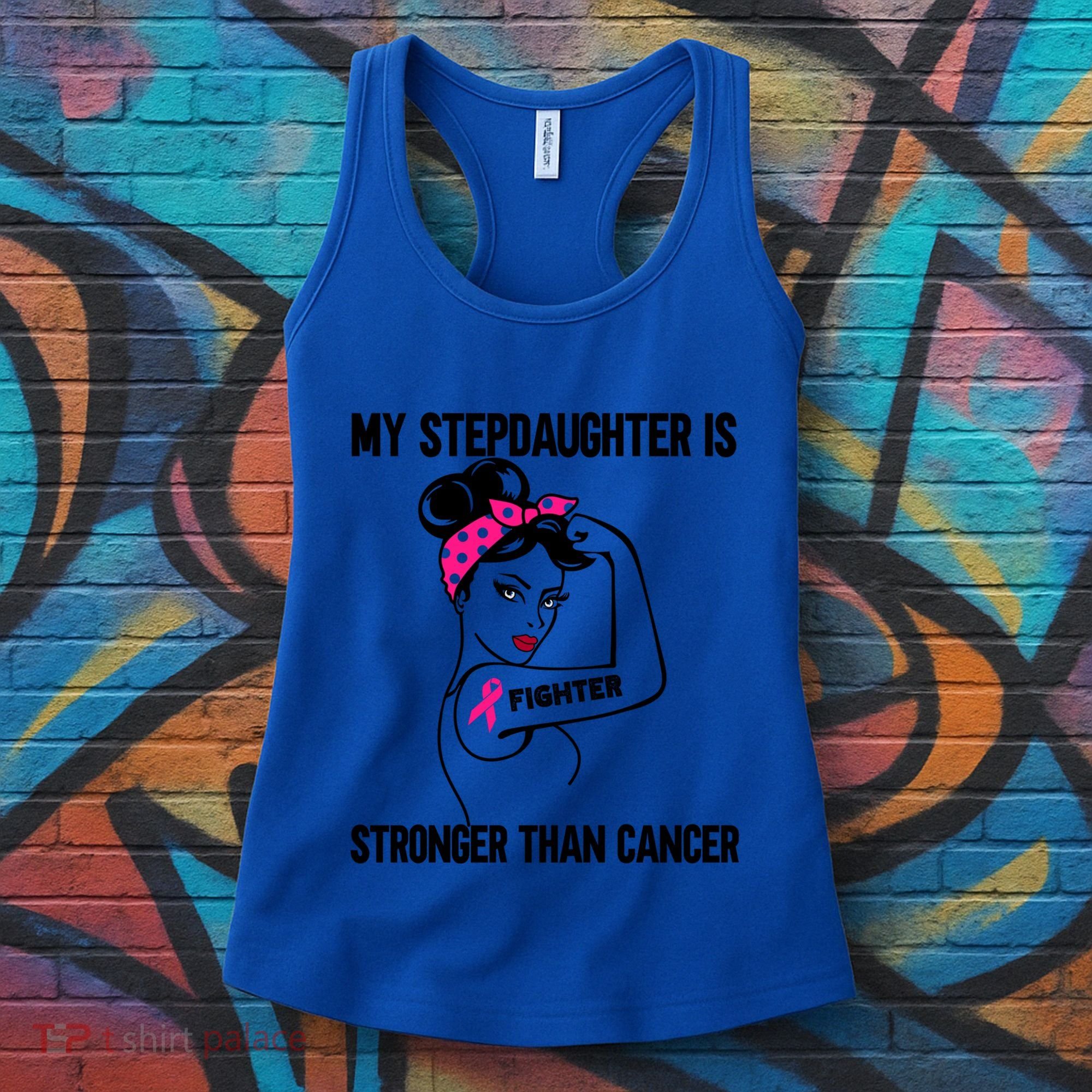 My Stepdaughter Is Stronger Than Cancer Breast Cancer Gift Women's Tank Top