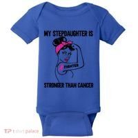 My Stepdaughter Is Stronger Than Cancer Breast Cancer Gift Baby Bodysuit thumb 0