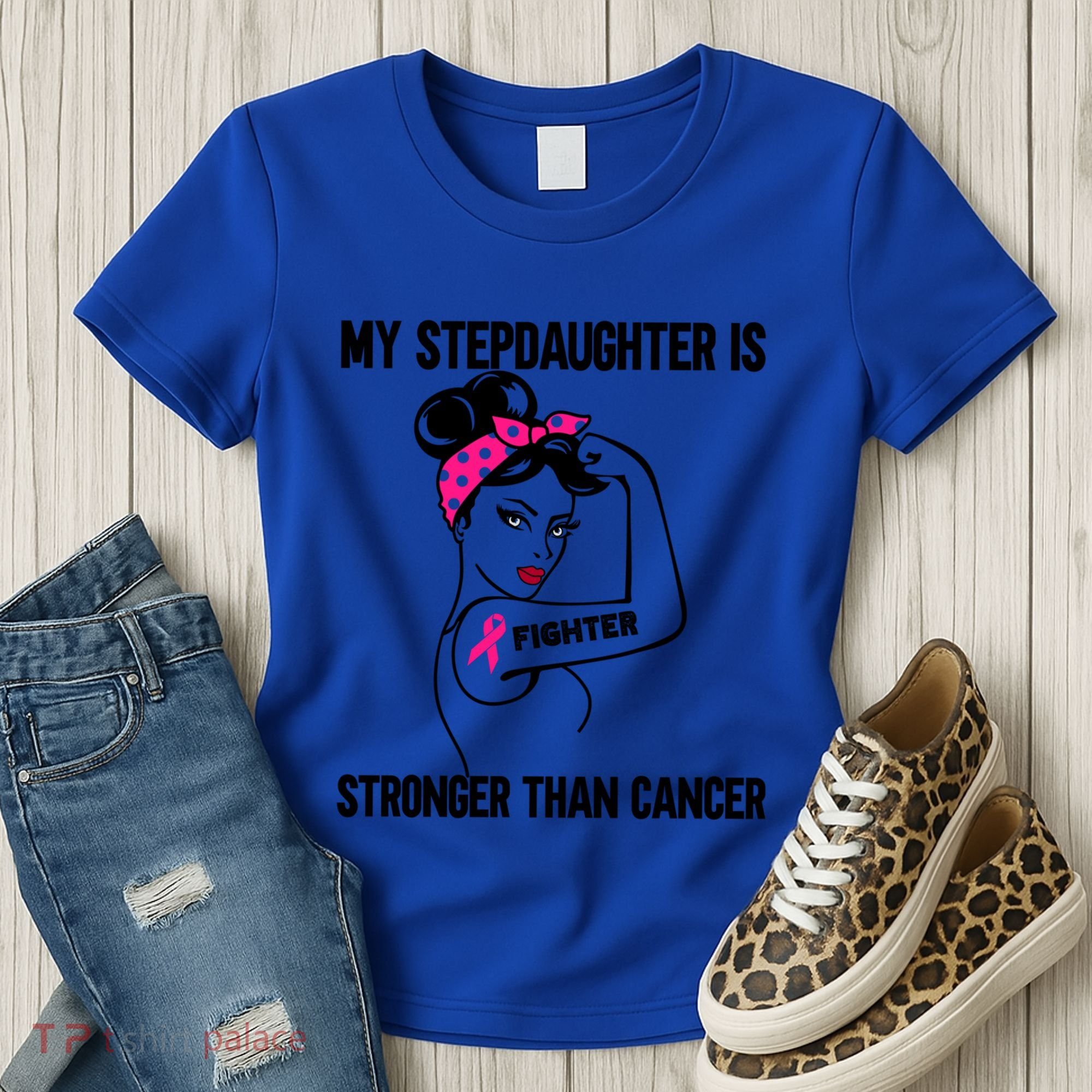 My Stepdaughter Is Stronger Than Cancer Breast Cancer Gift Women's T-Shirt