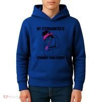 My Stepdaughter Is Stronger Than Cancer Breast Cancer Gift Kids Hoodie thumb 4