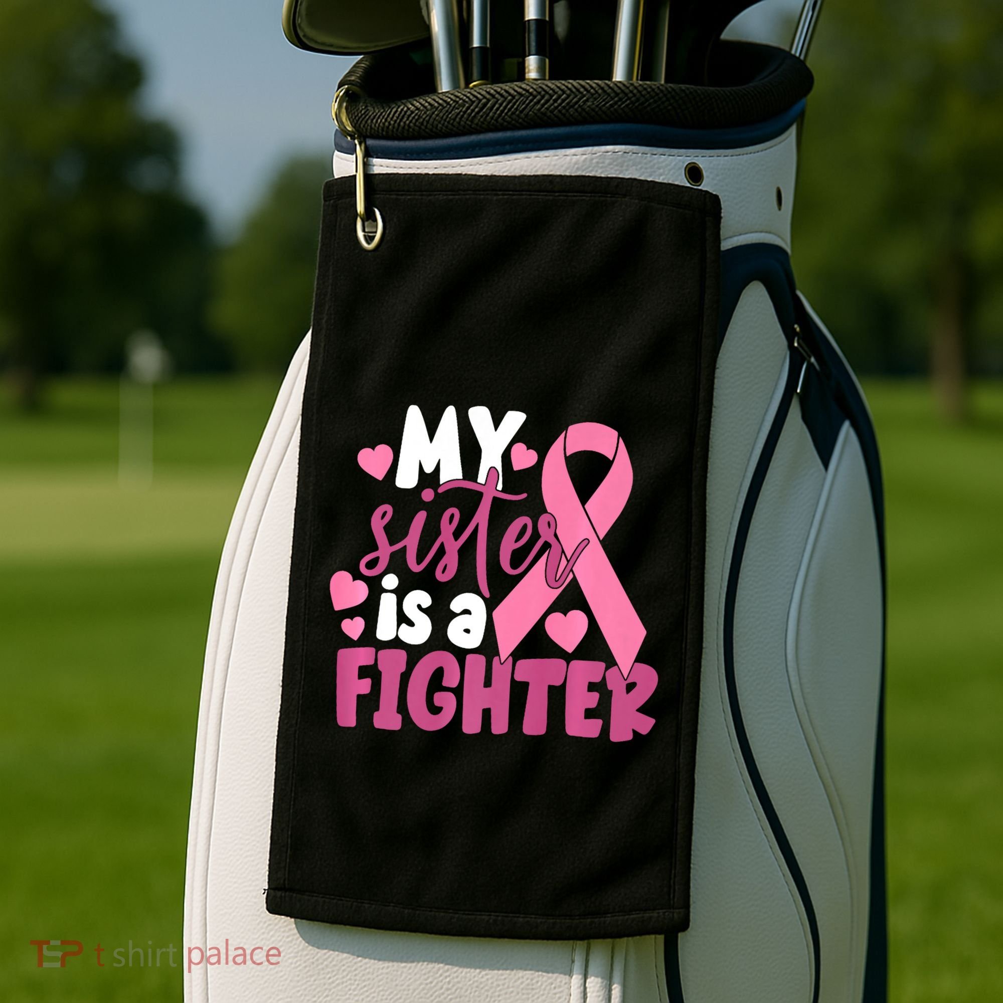 My Sister Is A Fighter Cancer Awareness Golf Towel
