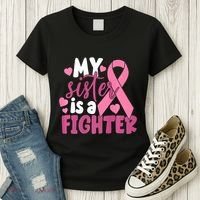 My Sister Is A Fighter Cancer Awareness Women's T-Shirt thumb 3