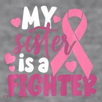 My Sister Is A Fighter Cancer Awareness Women's Racerback Cropped Tank thumb 2