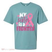 My Sister Is A Fighter Cancer Awareness Sueded Cloud Jersey T-Shirt thumb 0