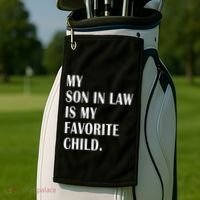 My Son In Law Is My Favorite Child Step Dad & Step Mom Gift Golf Towel thumb 2