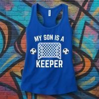 My Son Is A Keeper Soccer Goalie Player Parents Mom Dad Gift Women's Tank Top thumb 3