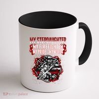 My Stepdaughter Is A Firefighter Hero Proud Fire Stepparent Funny Gift Coffee Mug thumb 1