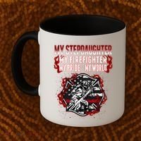 My Stepdaughter Is A Firefighter Hero Proud Fire Stepparent Funny Gift Coffee Mug thumb 2