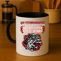 My Stepdaughter Is A Firefighter Hero Proud Fire Stepparent Funny Gift Coffee Mug thumb 4