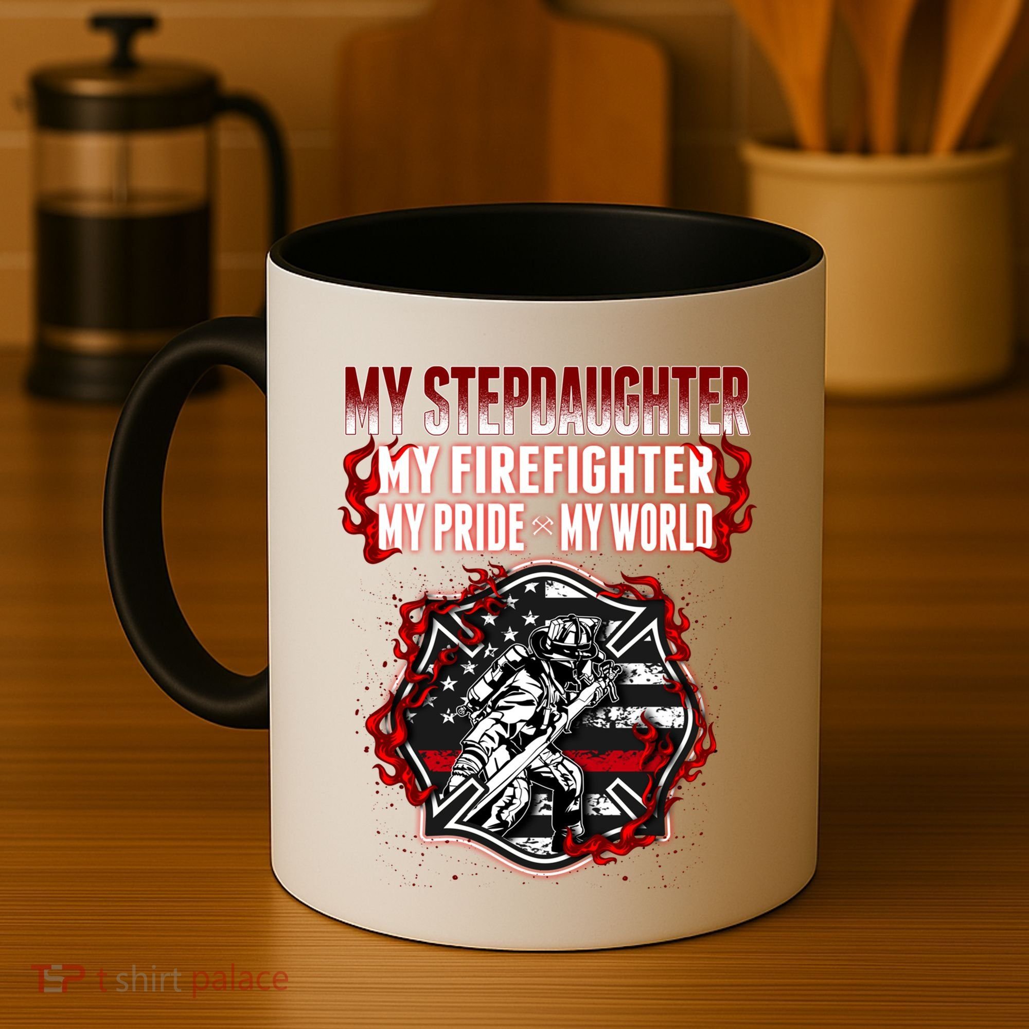 My Stepdaughter Is A Firefighter Hero Proud Fire Stepparent Funny Gift Coffee Mug