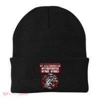 My Stepdaughter Is A Firefighter Hero Proud Fire Stepparent Funny Gift Beanie thumb 0