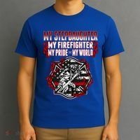 My Stepdaughter Is A Firefighter Hero Proud Fire Stepparent Funny Gift T-Shirt thumb 3