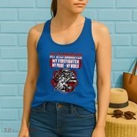 My Stepdaughter Is A Firefighter Hero Proud Fire Stepparent Funny Gift Women's Tank Top thumb 2