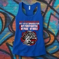 My Stepdaughter Is A Firefighter Hero Proud Fire Stepparent Funny Gift Women's Tank Top thumb 3