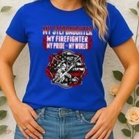 My Stepdaughter Is A Firefighter Hero Proud Fire Stepparent Funny Gift Women's T-Shirt thumb 2