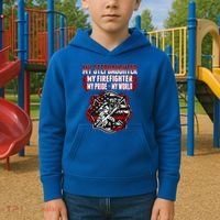 My Stepdaughter Is A Firefighter Hero Proud Fire Stepparent Funny Gift Kids Hoodie thumb 2