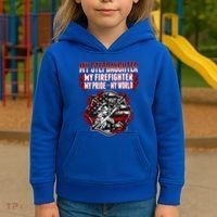 My Stepdaughter Is A Firefighter Hero Proud Fire Stepparent Funny Gift Kids Hoodie thumb 3