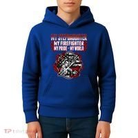 My Stepdaughter Is A Firefighter Hero Proud Fire Stepparent Funny Gift Kids Hoodie thumb 4