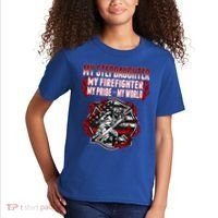 My Stepdaughter Is A Firefighter Hero Proud Fire Stepparent Funny Gift Kids T-Shirt thumb 2