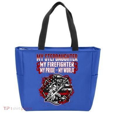 My Stepdaughter Is A Firefighter Hero Proud Fire Stepparent Funny Gift Tote Bag
