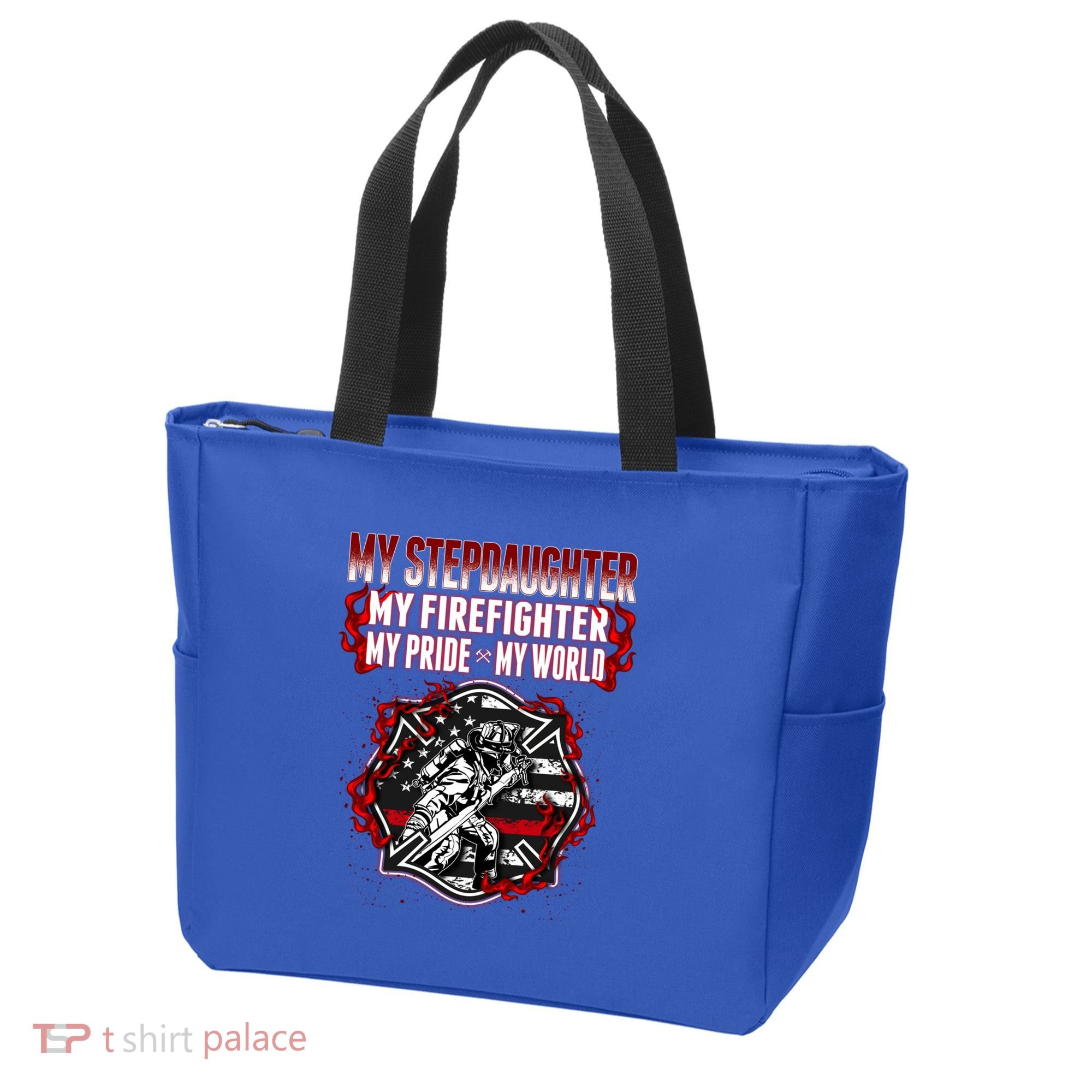 My Stepdaughter Is A Firefighter Hero Proud Fire Stepparent Funny Gift Tote Bag