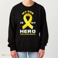 My Son Is My Hero Ewings Sarcoma Awareness Funny Gift Women's Sweatshirt thumb 0