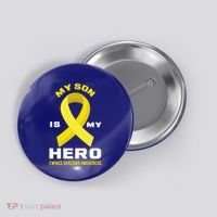 My Son Is My Hero Ewings Sarcoma Awareness Funny Gift Button thumb 0