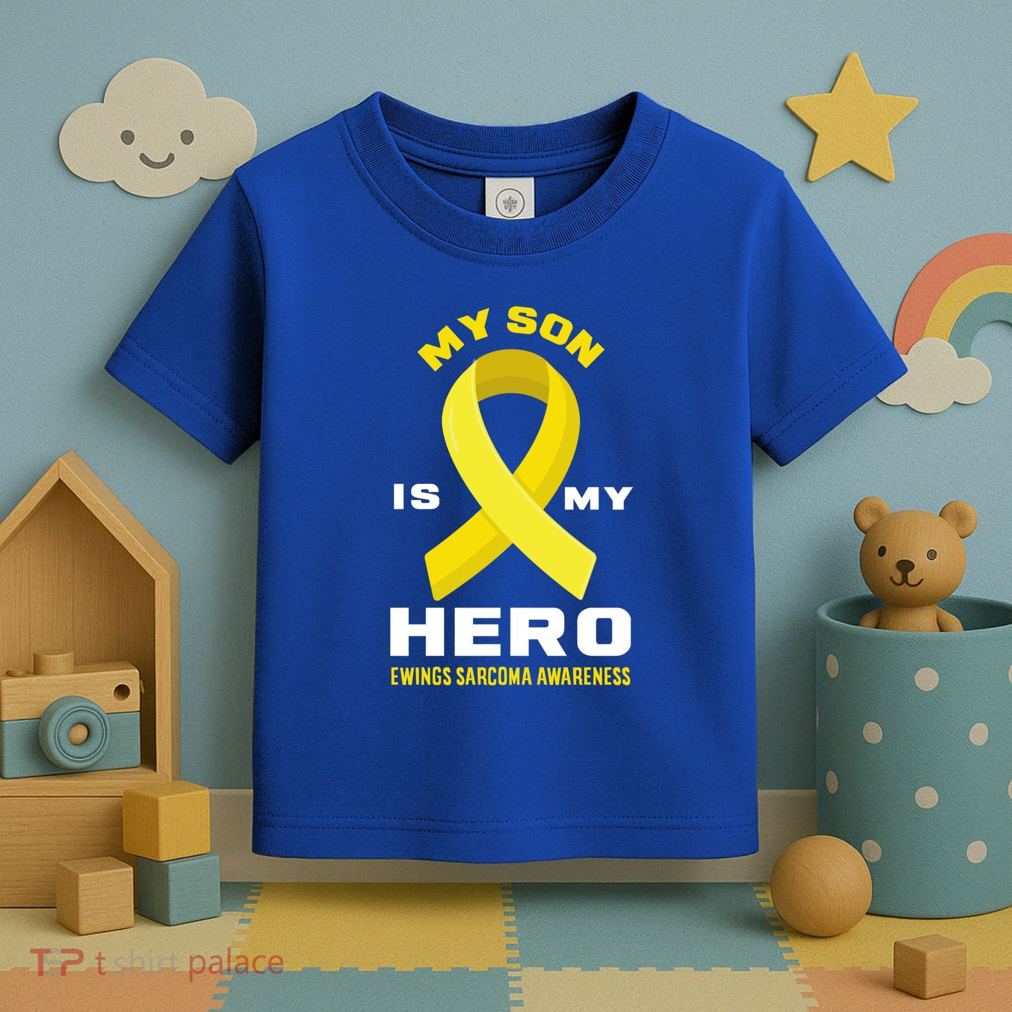 My Son Is My Hero Ewings Sarcoma Awareness Funny Gift Toddler T-Shirt