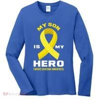 My Son Is My Hero Ewings Sarcoma Awareness Funny Gift Women's Long Sleeve Shirt thumb 0