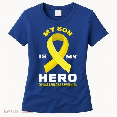 My Son Is My Hero Ewings Sarcoma Awareness Funny Gift Women's T-Shirt