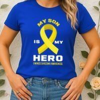 My Son Is My Hero Ewings Sarcoma Awareness Funny Gift Women's T-Shirt thumb 2