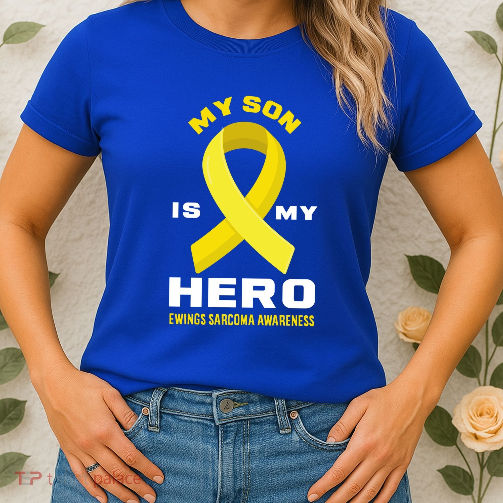 My Son Is My Hero Ewings Sarcoma Awareness Funny Gift Women's T-Shirt