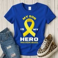 My Son Is My Hero Ewings Sarcoma Awareness Funny Gift Women's T-Shirt thumb 3