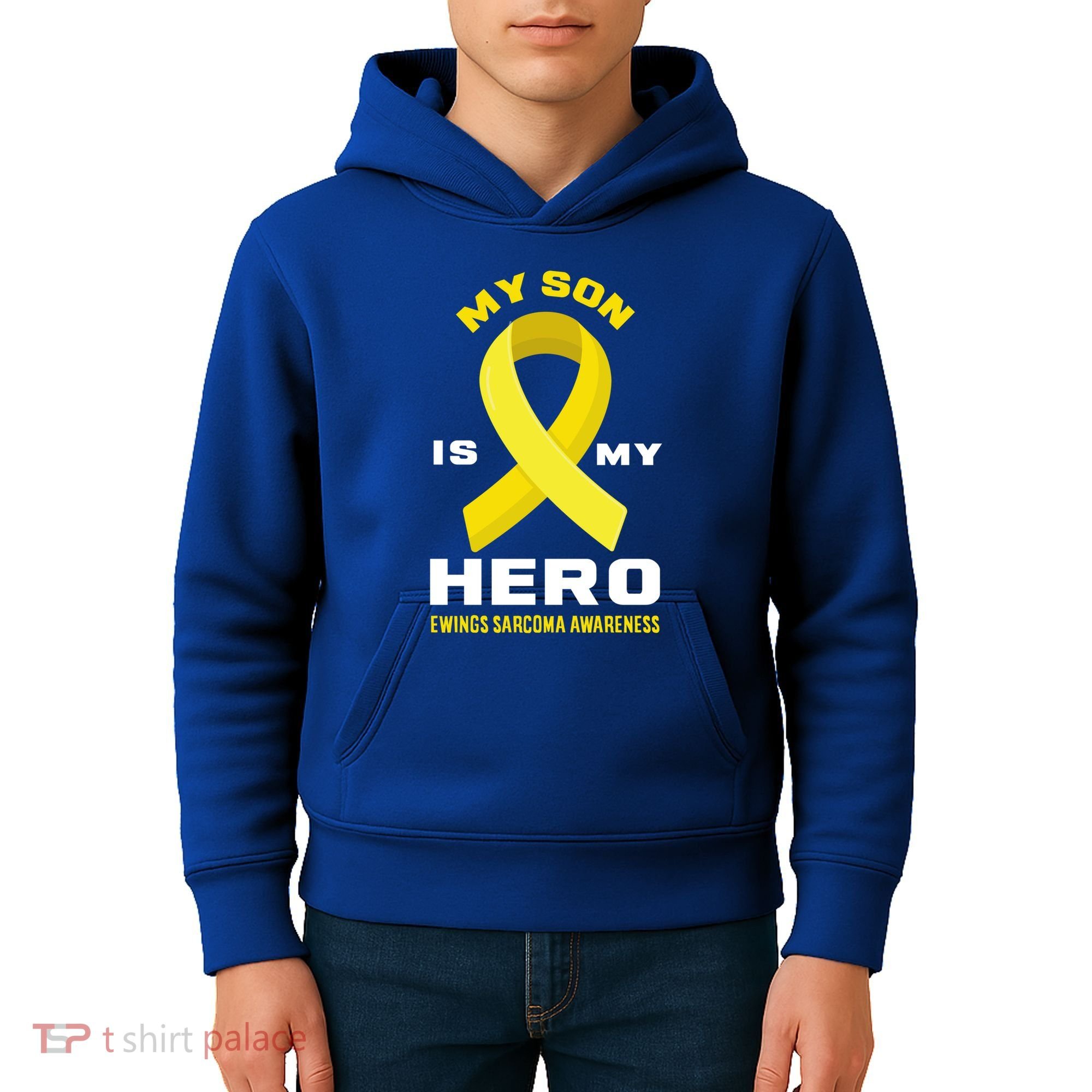 My Son Is My Hero Ewings Sarcoma Awareness Funny Gift Kids Hoodie