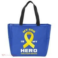 My Son Is My Hero Ewings Sarcoma Awareness Funny Gift Tote Bag thumb 0