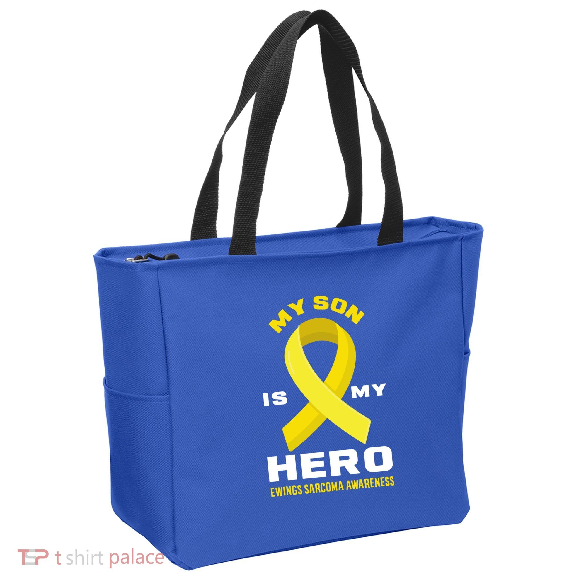 My Son Is My Hero Ewings Sarcoma Awareness Funny Gift Tote Bag