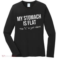 My Stomach Is Flat Women's Long Sleeve Shirt thumb 0