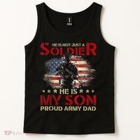 My Son Is A Soldier Proud Army Dad Military Tank Top thumb 2